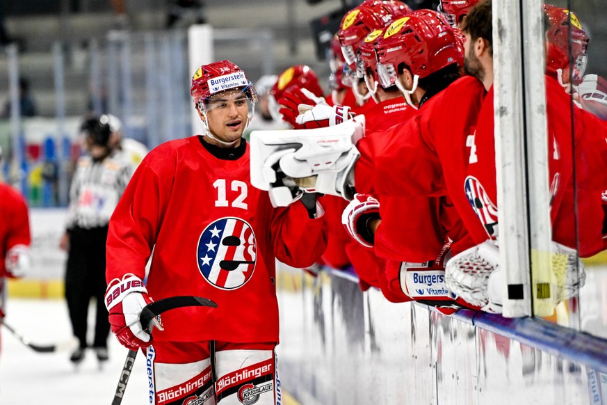 10/09/2026, Quinto, Gottardo Arena, Exibition game: HC Ambri-Piotta - SC Rapperswil-Jona Lakers, 12 Kevin Labanc Rapperswil Quinto Gottardo Arena Ticino Switzerland *** September 10, 2026, Quinto, Got ...