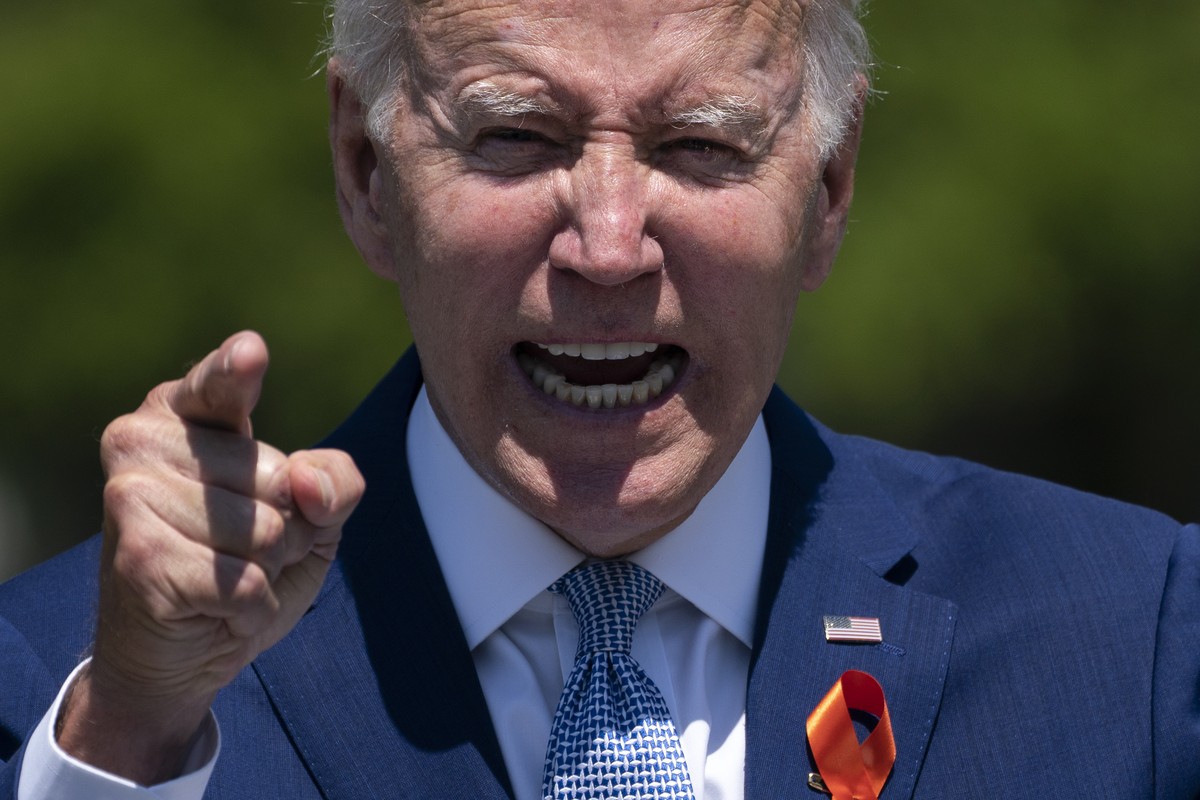 President Joe Biden speaks during an event to celebrate the passage of the "Bipartisan Safer Communities Act," a law meant to reduce gun violence, on the South Lawn of the White House, Monda ...
