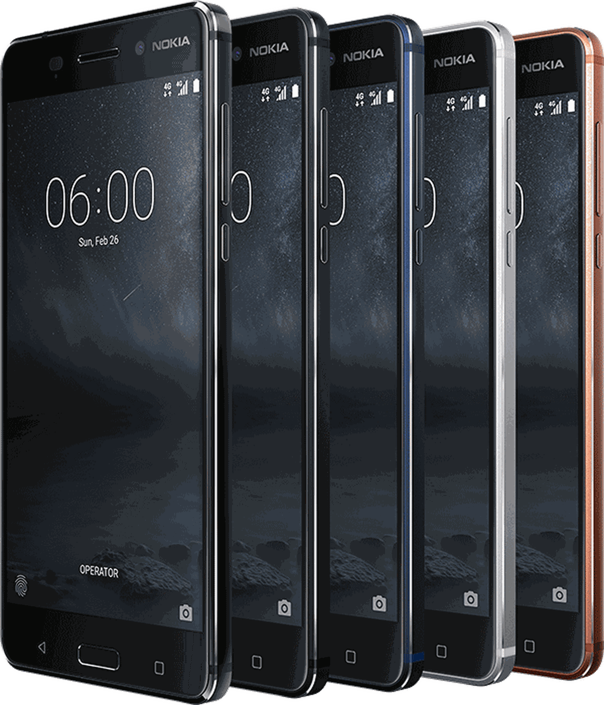 Das Nokia 6 hat ein&nbsp;Metallgehäuse und erscheint in 5 Farbvarianten.