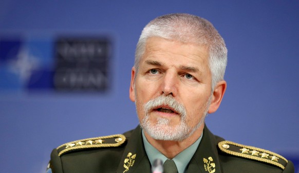 Chairman of the NATO Military Committee, Czech Army General Petr Pavel, addresses a news conference at the Alliance headquarters in Brussels, Belgium, January 18, 2017. REUTERS/Francois Lenoir