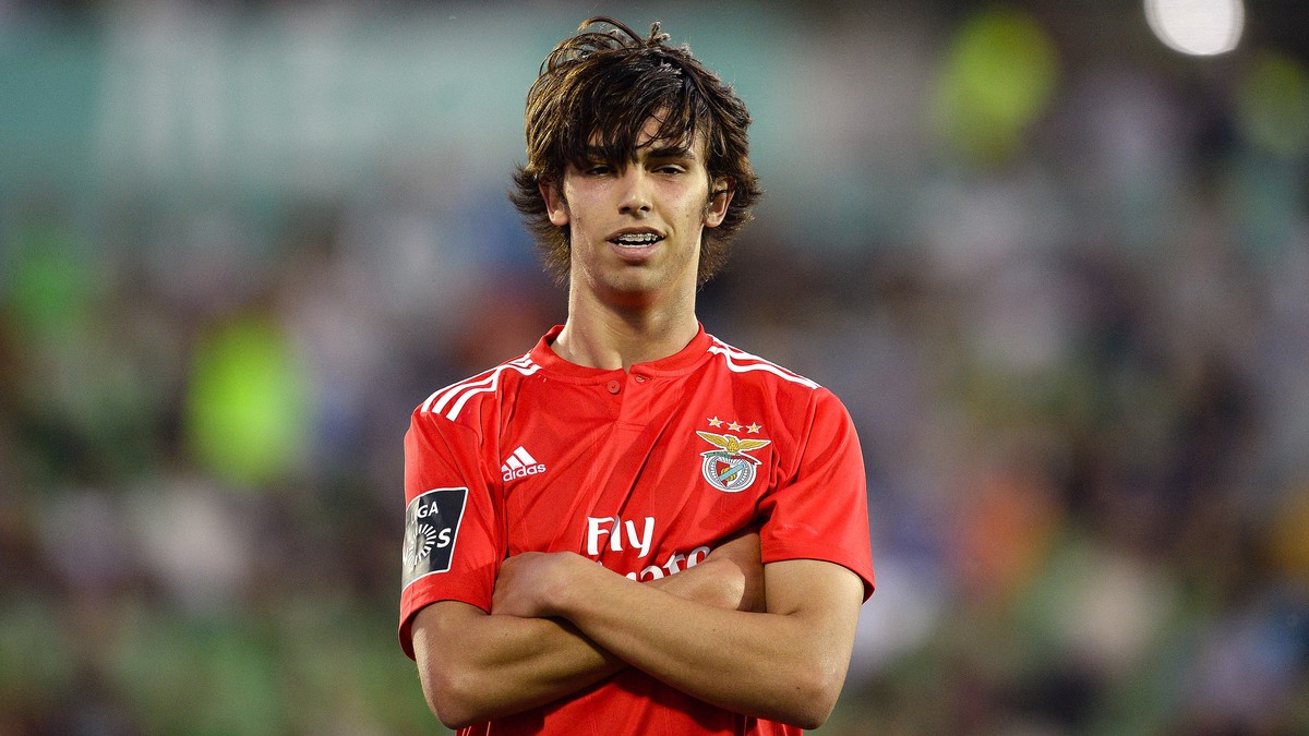 epaselect epa07565742 Benfica's player Joao Felix celebrates a goal during the Portuguese First League soccer match Rio Ave vs Benfica held at Rio Ave Futebol Clube (Arcos) Stadium, in Vila do Co ...