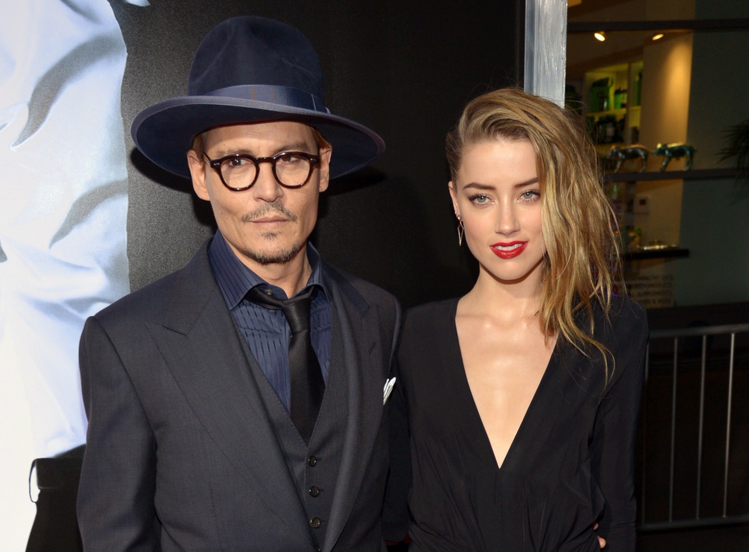 Johnny Depp und Amber Heard bei der Premiere ihres Films «3 Days to Kill» in Hollywood, Los Angeles.&nbsp;
