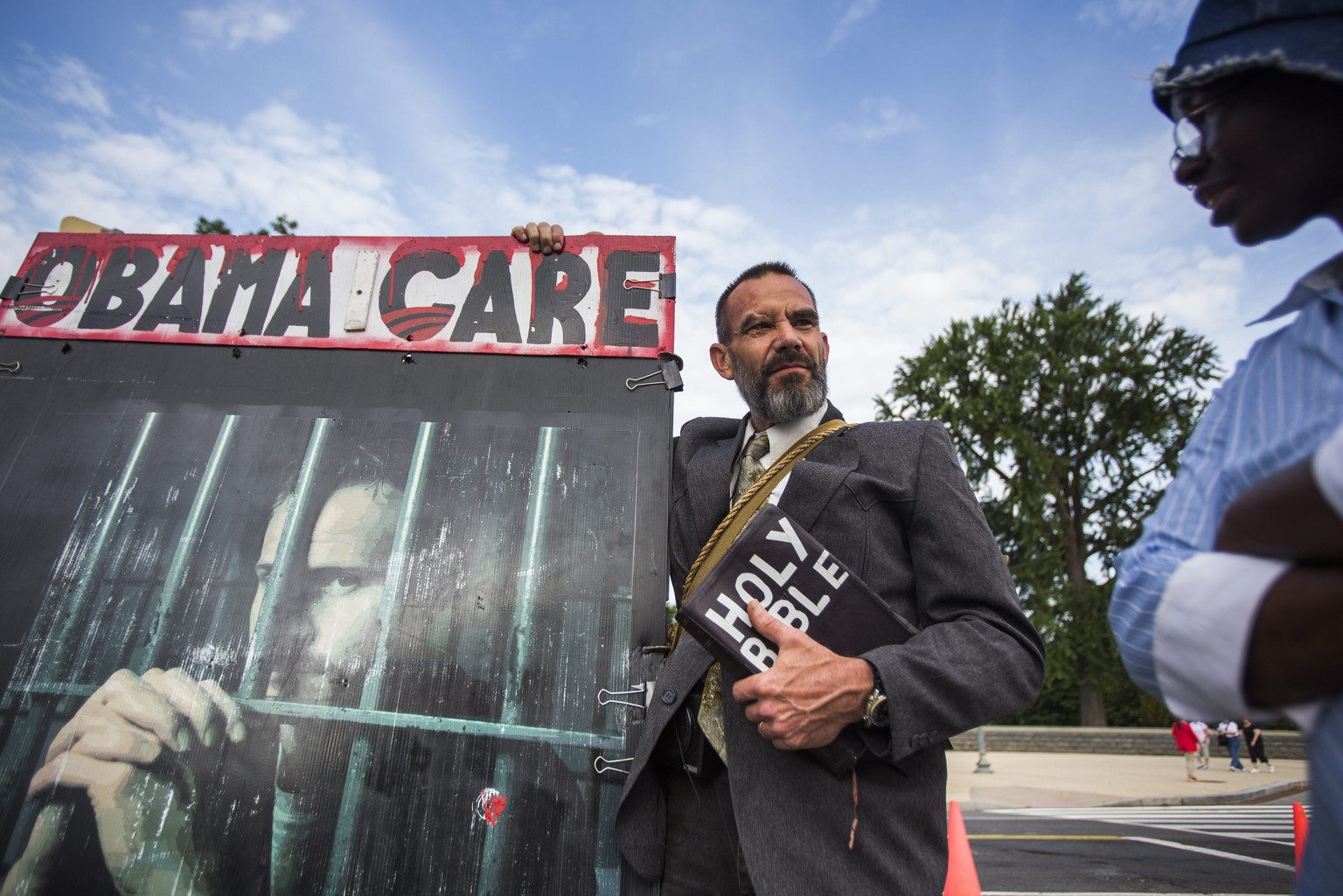 Ein Aktivist protestiert in Washington gegen die Gesundheitsreform.