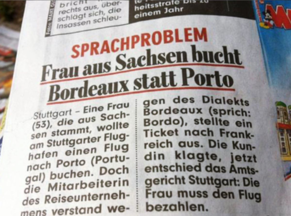 Fail: Bordeaux statt Porto gebucht