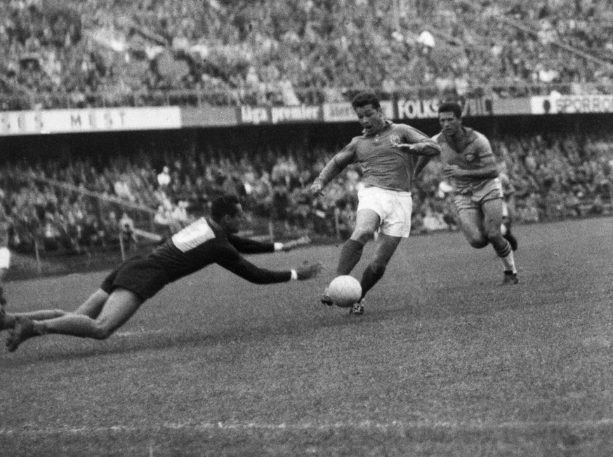 19.06.1958: Just Fontaine schiesst im Viertelfinal zwei seiner total 13 Tore an einer WM – ein Rekord für die Ewigkeit