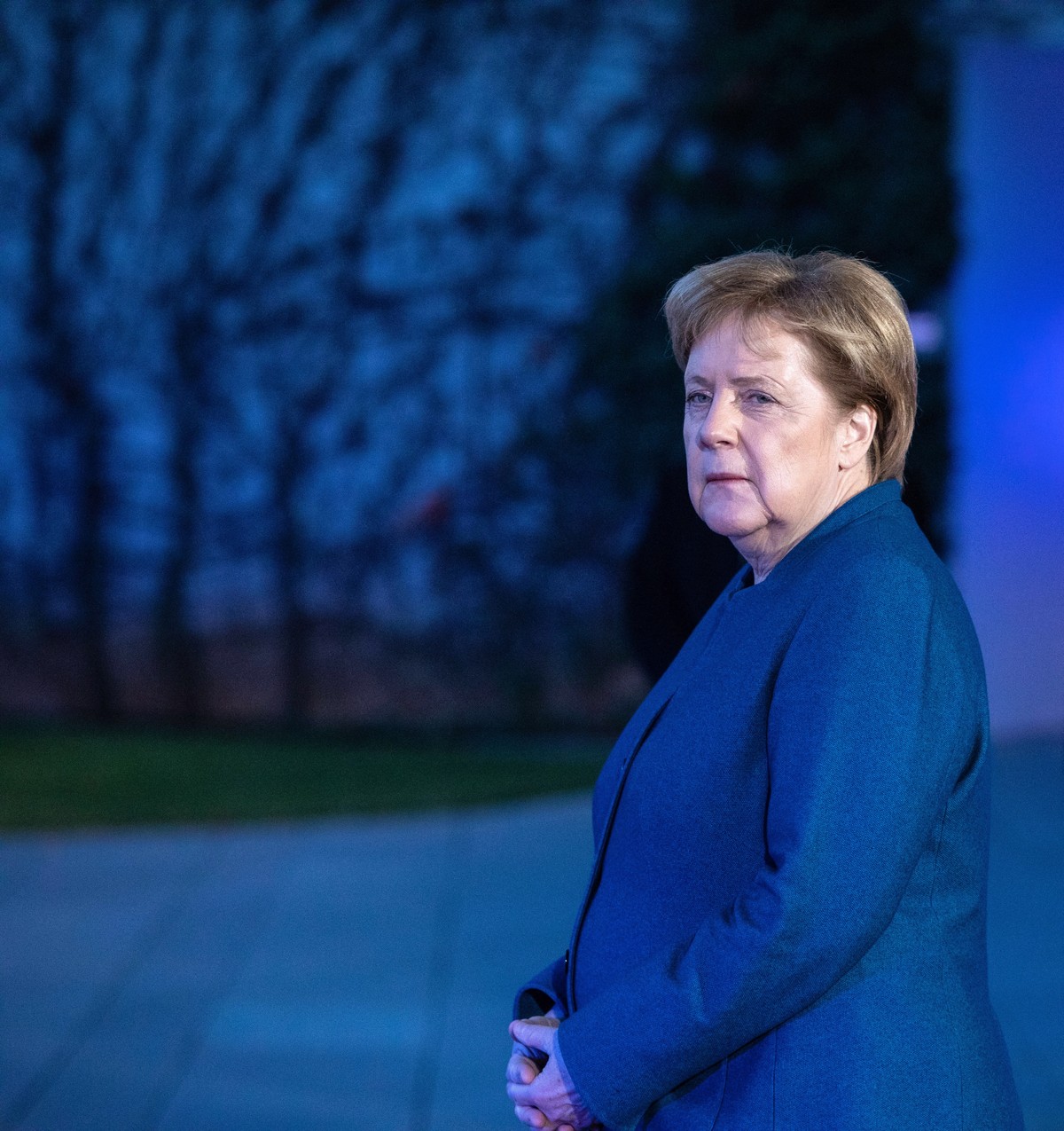epa07195068 German Chancellor Angela Merkel (L) waits to welcome Armenian President Armen Sarkissjan (not pictured) at the Chancellery, in Berlin, Germany, 28 November 2018. Sarkissjan is on an offici ...