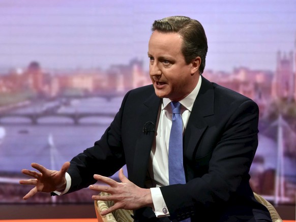 David Cameron während eines Fernsehinterviews.