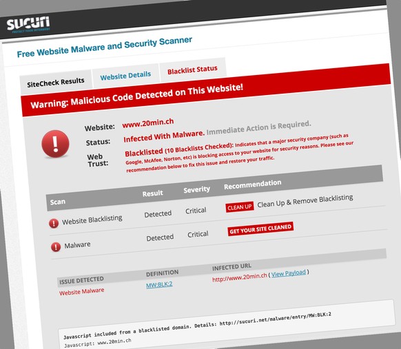 Javascript von einer «blacklisted domain».
