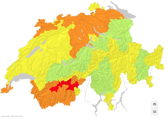 Waldbrandgefahr 10. Juli 2025