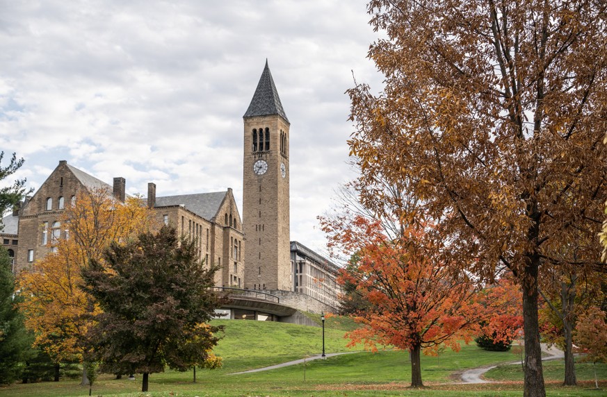 McGraw Clock Tower, Cornell University, Ithaca, New York, USA- October 18, 2020: McGraw Clock Tower, Cornell University Campus