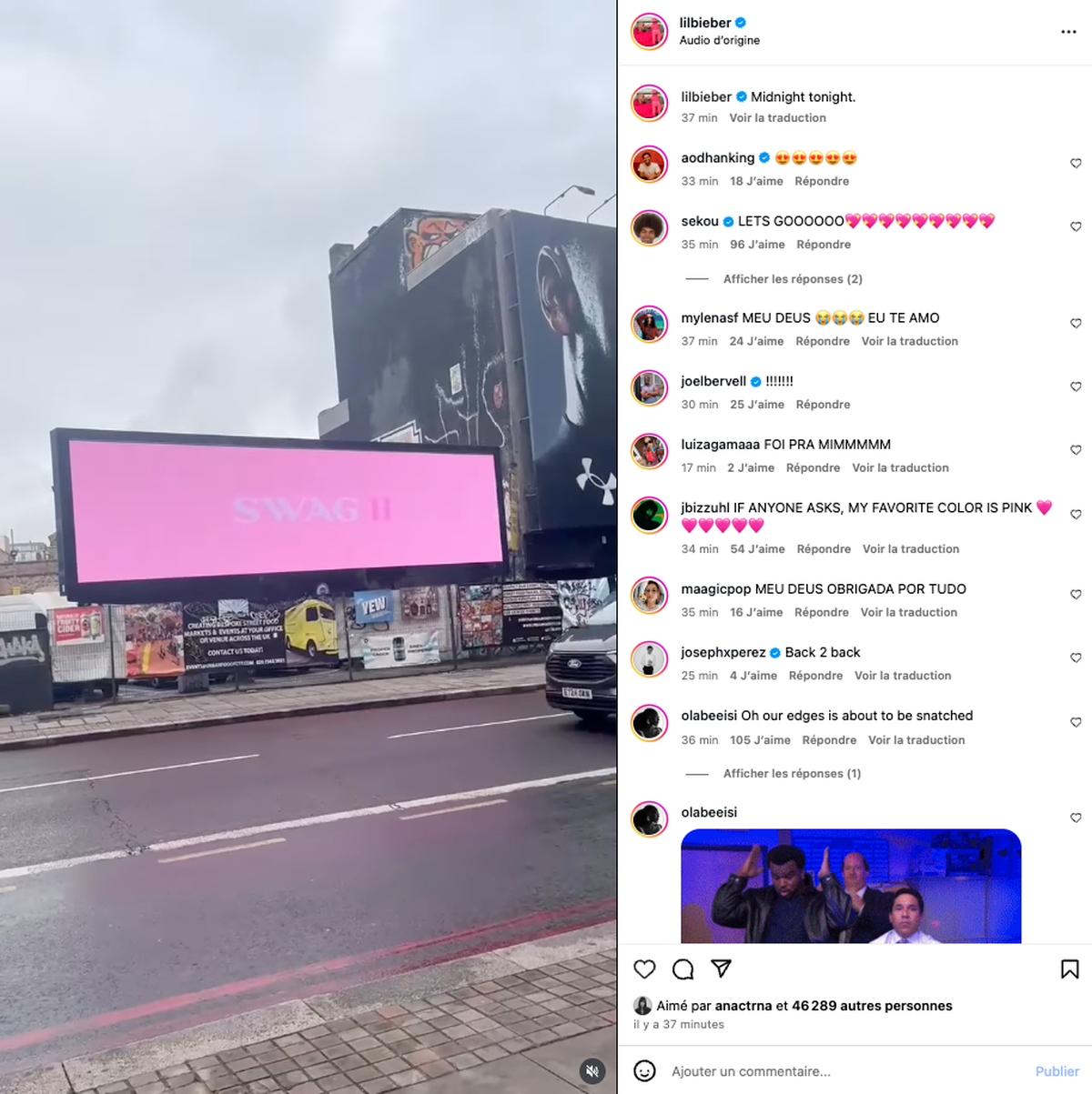 Le coeur de Londres était également rose, ce jeudi.
