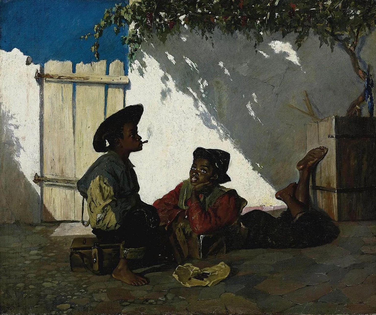 1867 malte Frank Buchser ein Bild namens «Dolce far niente» mit zwei Schwarzen Menschen als Hauptprotagonisten.
https://commons.wikimedia.org/wiki/File:Frank_Buchser_-_Dolce_far_niente.jpg