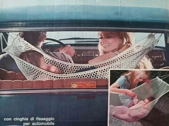 baby hängematten Vintage autositze baby retro history https://www.hemmings.com/stories/2019/10/02/child-safety-seat-dangerous-history-bad-ideas