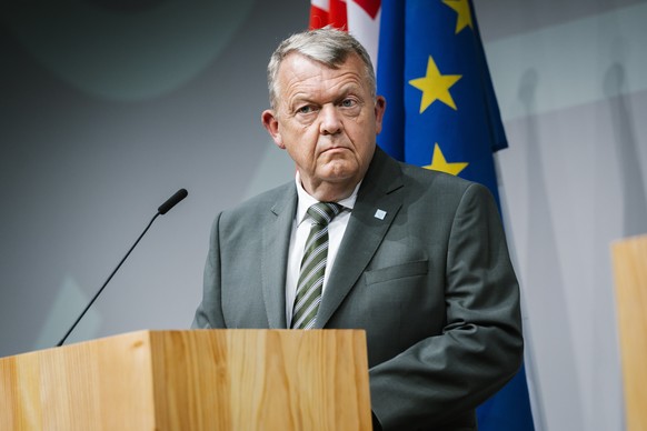 epa12336946 Danish Foreign Minister Lars Lokke Rasmussen holds a press conference after an informal EU foreign ministers' meeting in Copenhagen, Denmark, 30 August 2025. The meeting is organized  ...