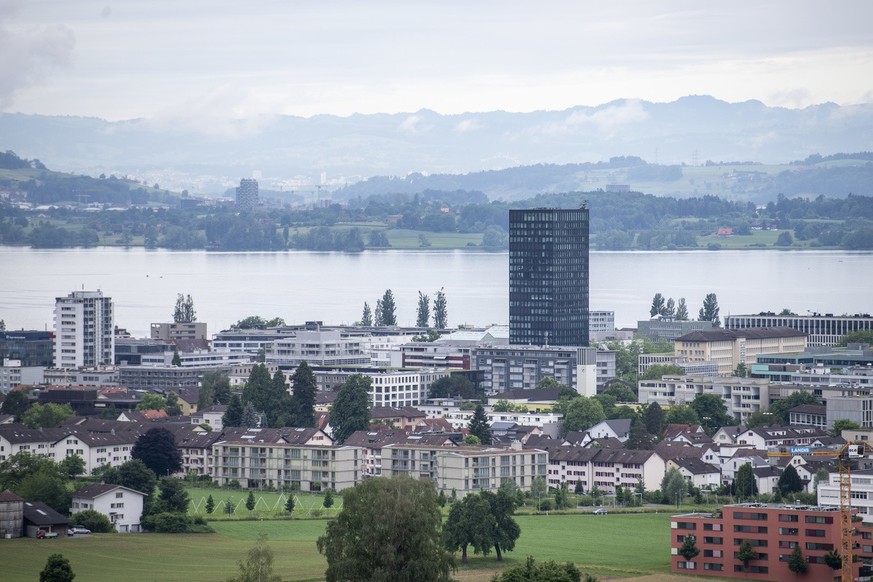 Eine Ansicht ueber die Stadt Zug am Mittwoch, 25. Mai 2022. (KESTONE/Urs Flueeler)