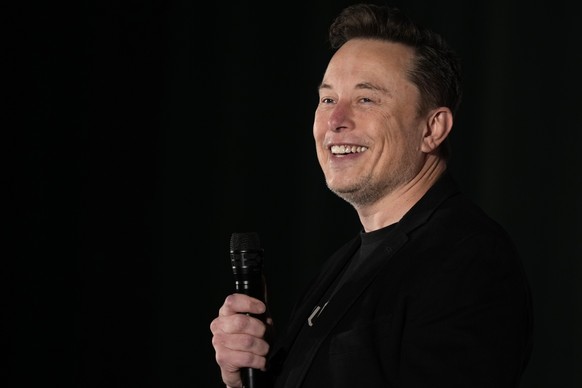 FILE - Elon Musk speaks as part of a campaign town hall in support of Republican presidential nominee former President Donald Trump in Folsom, Pa., Thursday, Oct. 17, 2024. (AP Photo/Matt Rourke, File ...