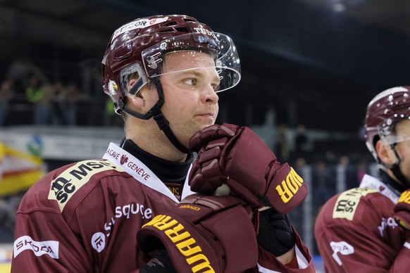 Geneve-Servette&#039;s forward Teemu Hartikainen looks disappointed after losing against the team Biel-Bienne, during a National League regular season game of the Swiss Championship between Geneve-Ser ...