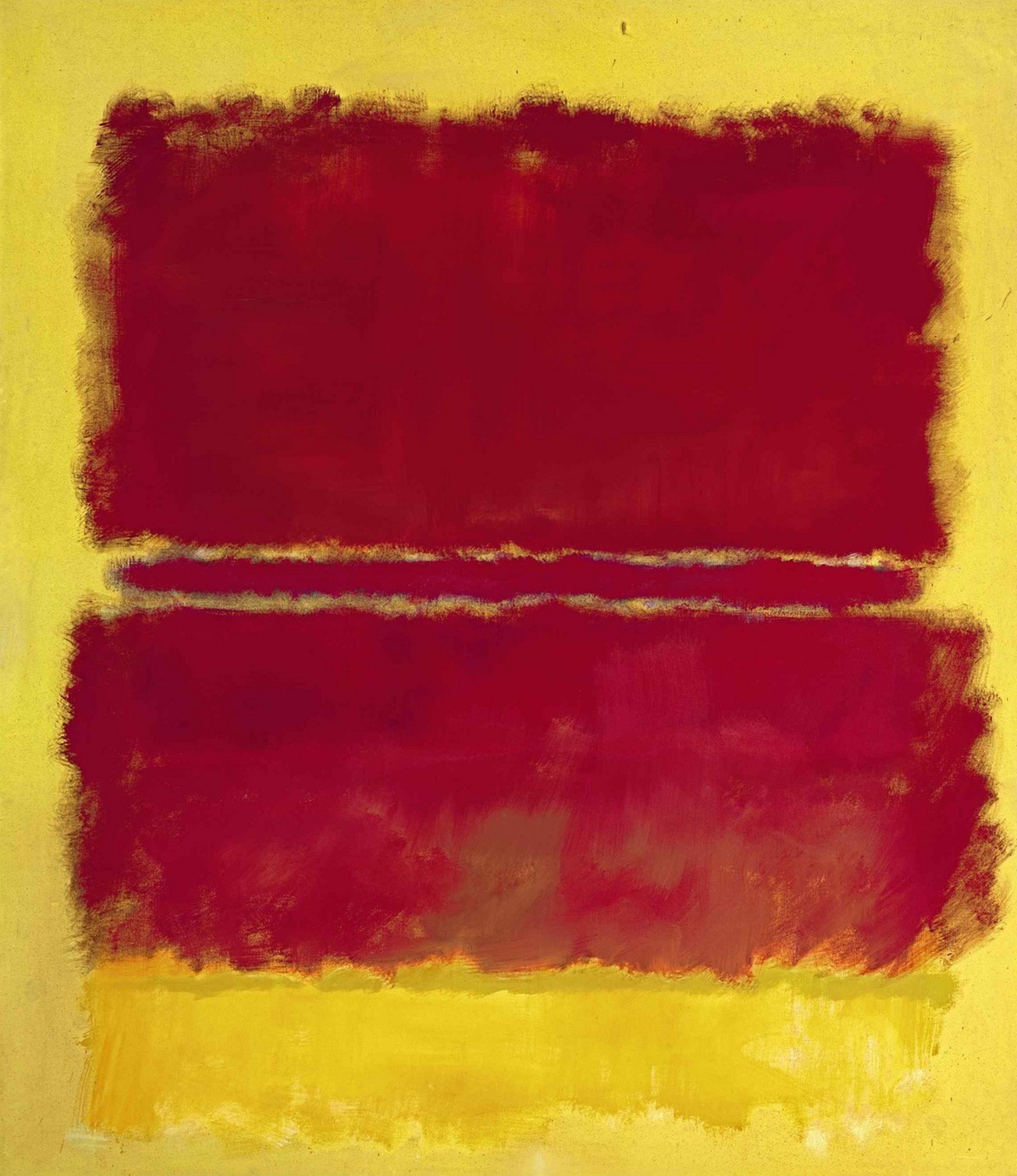 In this photo released by Christie's Auction House in New York, Thursday, May 1, 2008, a 1952 oil on canvass by Mark Rothko entitled "MARK ROTHKO 1952 #15" is shown. The painting will g ...