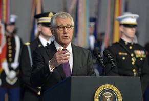 Chuck Hagel bei seiner Abschiedsfeier.