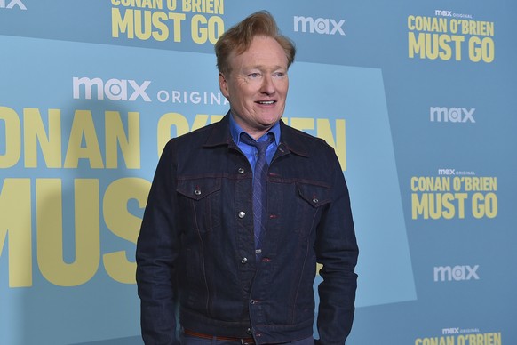 FILE - Conan O&#039;Brien arrives at a photo call for &quot;Conan O&#039;Brien Must Go&quot; in Los Angeles on April 16, 2024. (Photo by Jordan Strauss/Invision/AP, File)
Conan O&#039;Brien