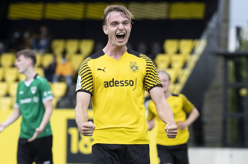 Bradley Fink jubelt im Trikot des BVB regelmässig.