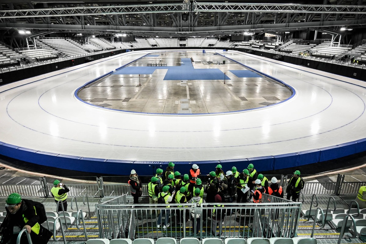 Preview visit to the Milano Rho Ice Skating Arena for the Milan-Cortina 2026 Winter Olympic Games. December 5, 2025, Milan, Rho Fiera Milano. Preview visit to the Milano Rho Ice Skating Arena, located ...