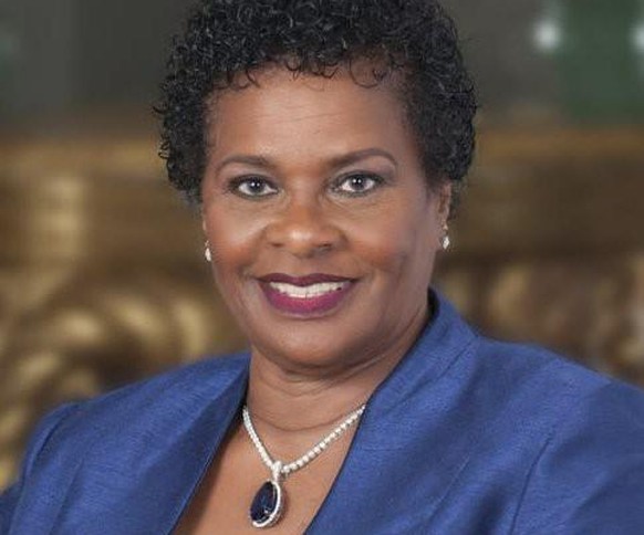 Die erste Präsidentin des Inselstaates: Sandra Mason.