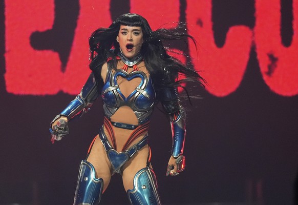 Katy Perry performs as part of the &quot;Lifetimes Tour&quot; on Tuesday, July 15, 2025, at Kia Forum in Inglewood, Calif. (AP Photo/Chris Pizzello)
Katy Perry