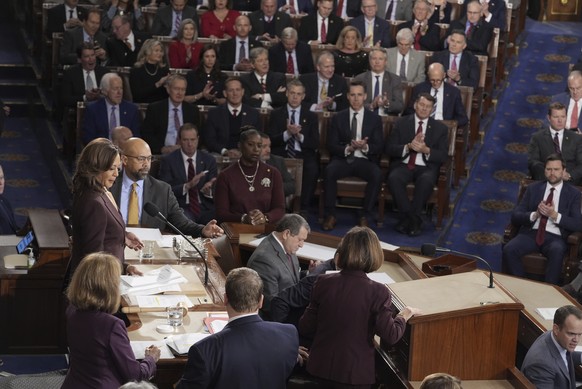 The joint session of Congress convenes to confirm the Electoral College votes, affirming President-elect Donald Trump&#039;s victory in the presidential election, Monday, Jan. 6, 2025, at the U.S. Cap ...