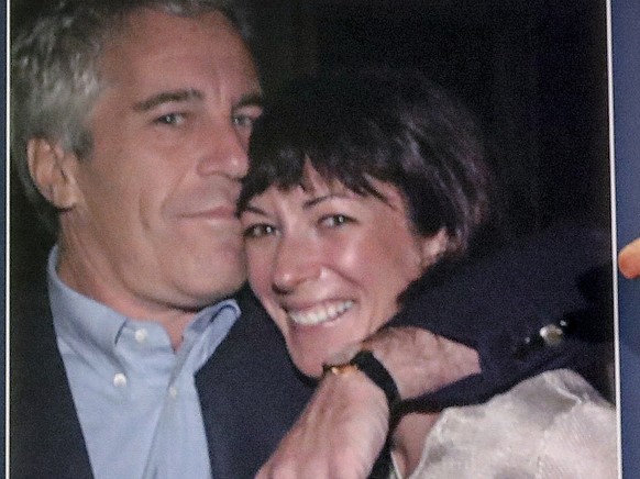 FILE - In this July 2, 2020, file photo, Audrey Strauss, acting U.S. attorney for the Southern District of New York, points to a photo of Jeffrey Epstein and Ghislaine Maxwell during a news conference ...