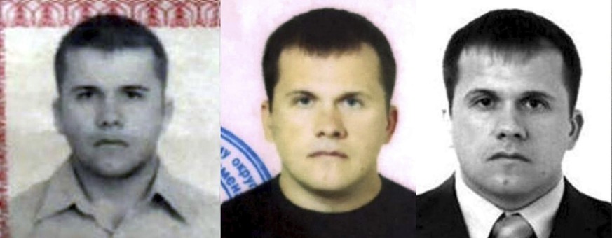 This undated handout image issued by Bellingcat shows photos of Dr Alexander Yevgenyevich Mishkin, the man the investigative website have alleged was who travelled to Salisbury under the alias Alexand ...