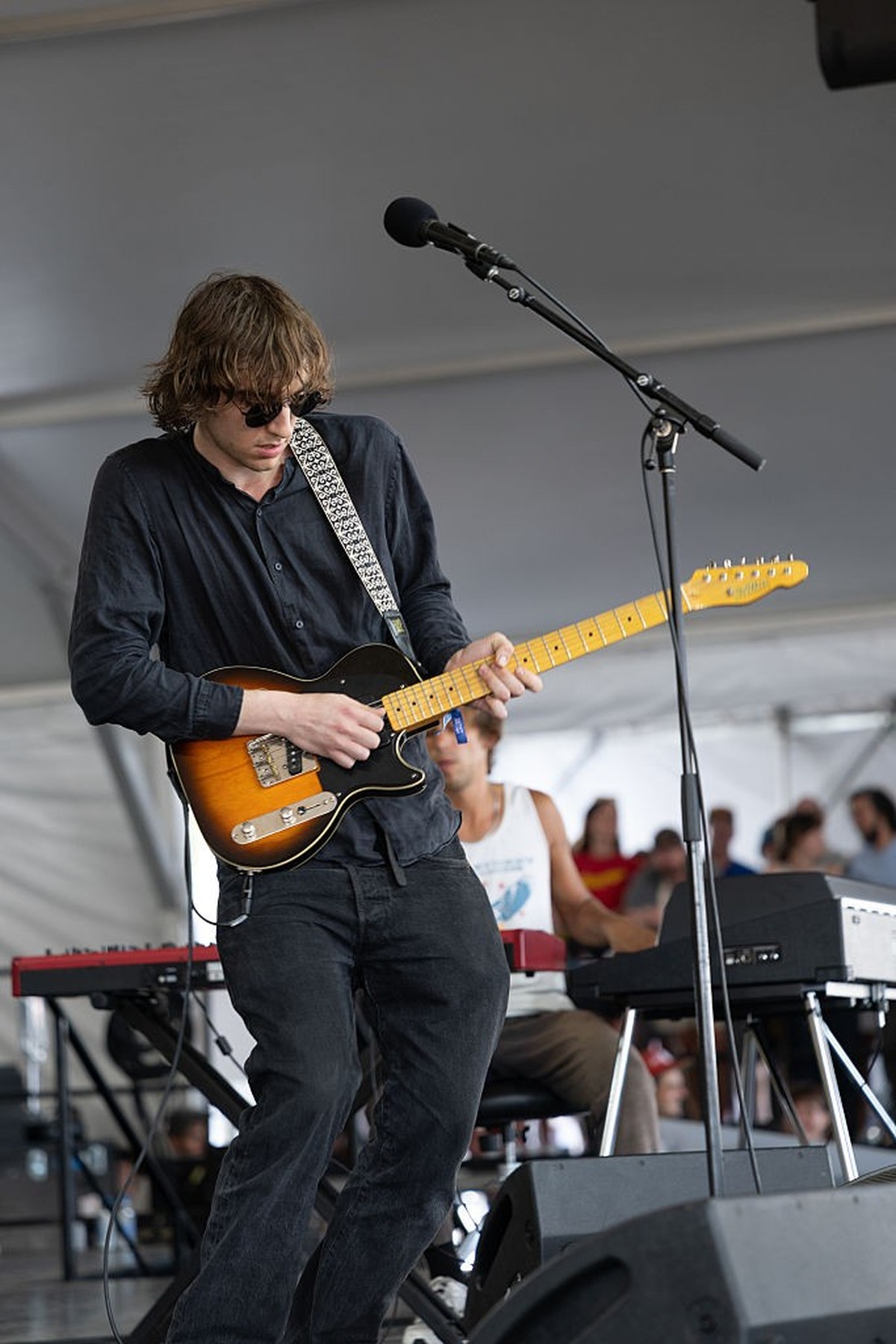 NEWPORT, RHODE ISLAND - JULY 25: Cameron Winter of Geese performs during the 2025 Newport Folk Festival at Fort Adams State Park on July 25, 2025 in Newport, Rhode Island. (Photo by Douglas Mason/Gett ...