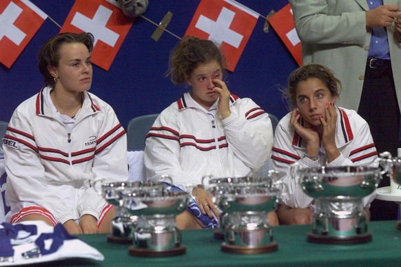 Tränen nach dem verlorenen Fedcup-Final 1998 gegen Spanien.