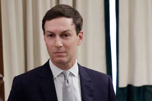Jared Kushner looks on during a meeting with Ukrainian officials Sunday, Nov. 30, 2025, in Hallandale Beach, Fla. (AP Photo/Terry Renna)
Jared Kushner