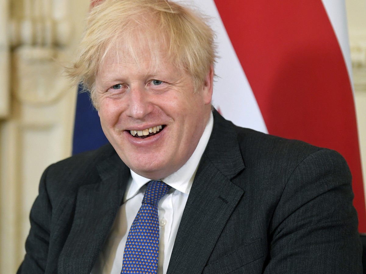 Britain's Prime Minister Boris Johnson reacts, during his meeting with Prime Minister of Bahrain, Prince Salman bin Hamad Al Khalifa, inside 10 Downing Street, in London, Thursday June 17, 2021.  ...