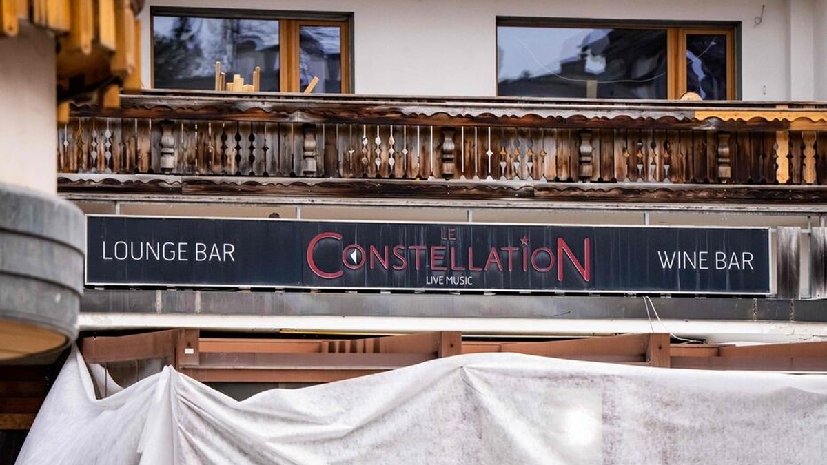 This photograph shows the entrance of the bar Le Constellation where a fire ripped through the venue during New Year's celebrations in the Alpine ski resort town of Crans-Montana killing around 4 ...