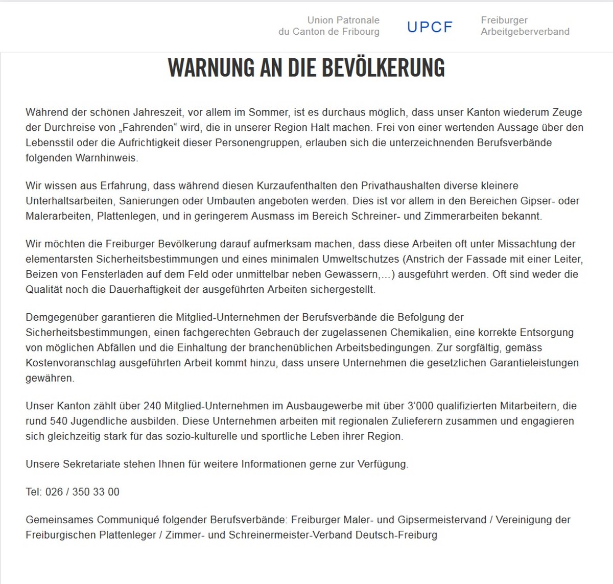 Dieses Dokument sucht man auf der Webseite des Freiburger Arbeitgeberverbands nun vergeblich.&nbsp;