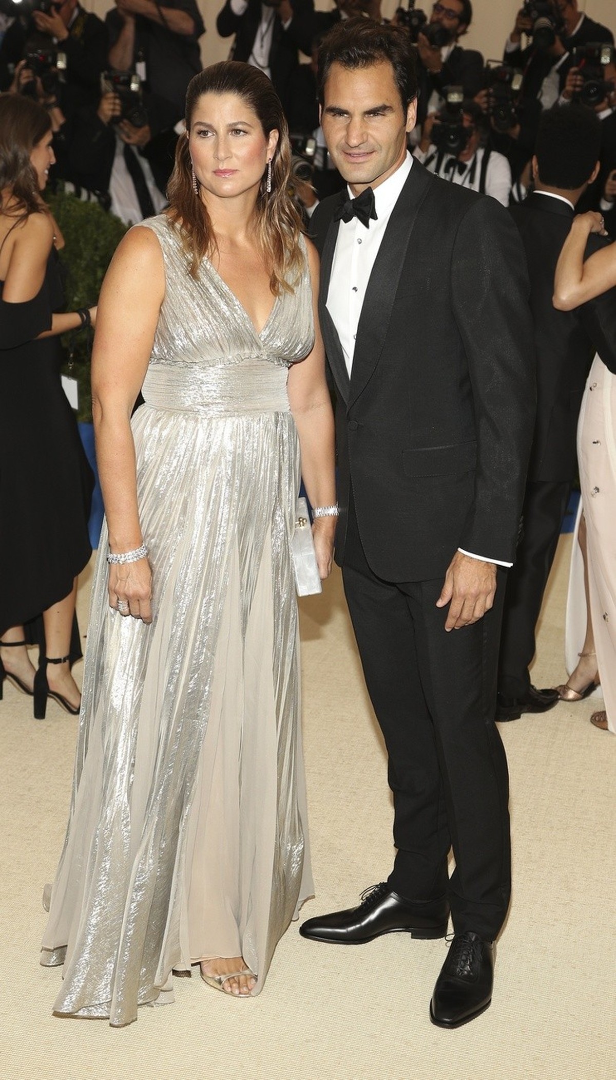 epa05939850 Roger and Mirka Federer arrive on the red carpet for the Metropolitan Museum of Art Costume Institute's benefit celebrating the opening of the exhibit 'Rei Kawakubo/Comme des Gar ...