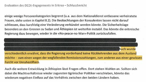 Der Deza-Bericht aus dem Jahr 2019 war in wichtigen Teilen geschwärzt.