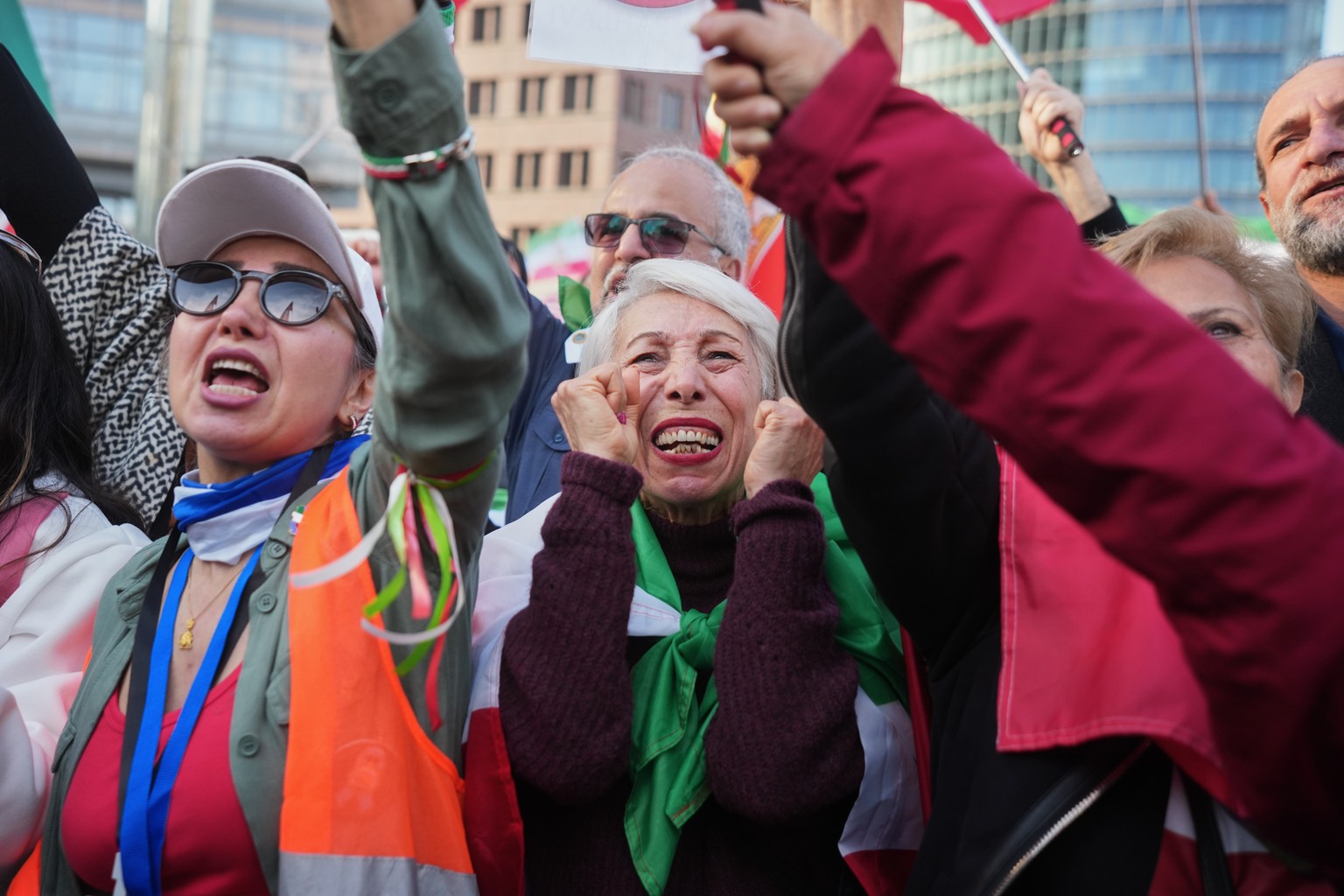 Iranian people attend a demonstration in support U.S. and Israeli strikes on Iran, in Berlin, Germany, Saturday, Feb. 28, 2026. (AP Photo/Markus Schreiber)
Germany Iran US Israel