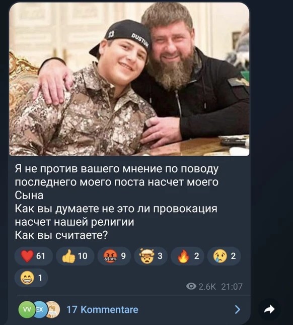 Kadyrov Telegram son