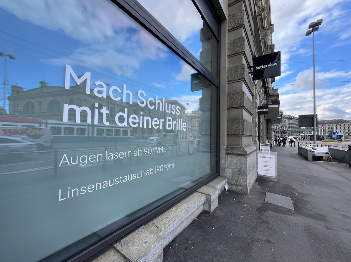 Der Zürcher Filiale der Augenlaser-Klinikkette Betterview.