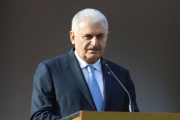 Turkish Prime Minister Binali Yildirim speaks to the media during a visit in Nicosia, northern Cyprus March 9, 2017. REUTERS/Yiannis Kourtoglou