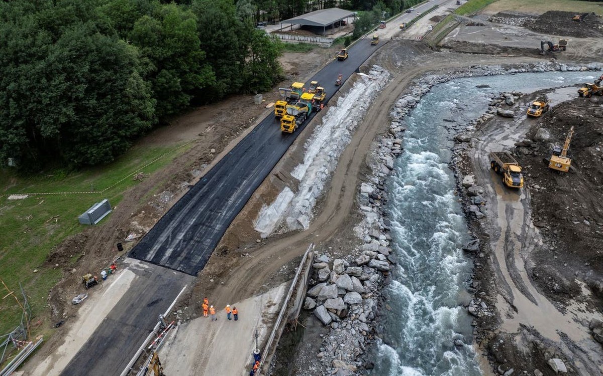 L'autoroute A13 endommagée après les intempéries