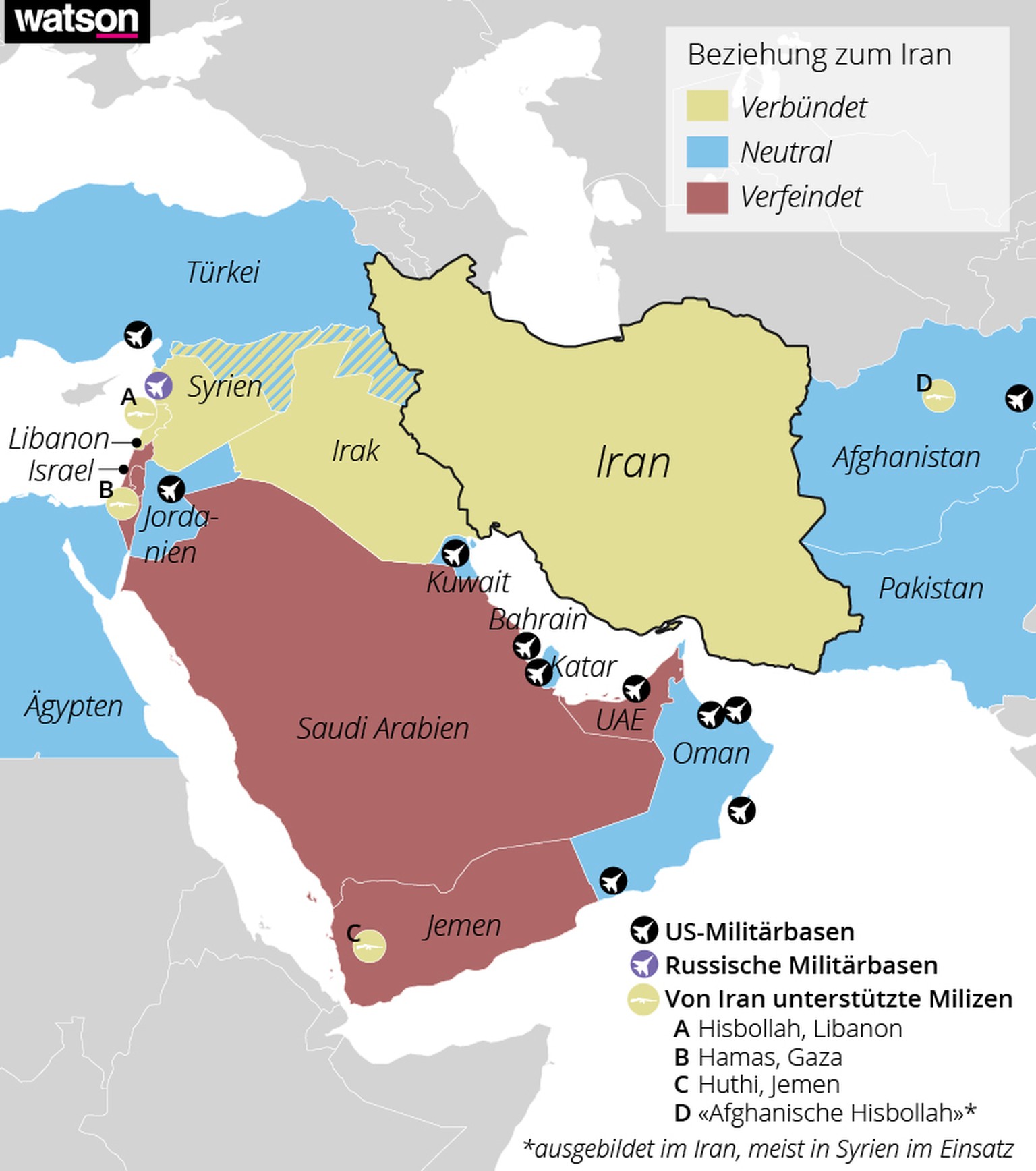 Verbündete im Iran-Konflikt 2020