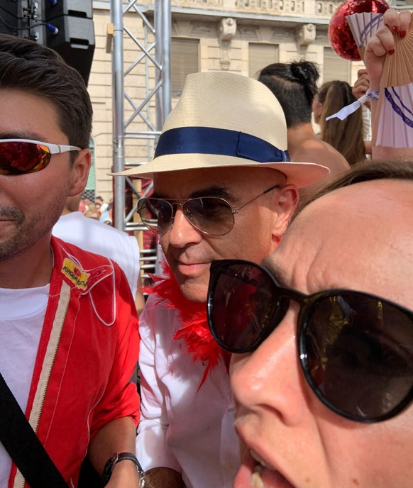 Alain Berset an der Street Parade 2023.