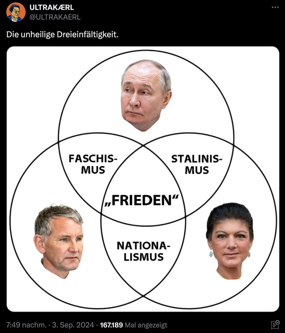 Tweet zu Putin, AfD und BSW.