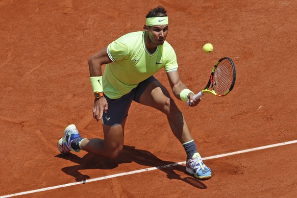 Spain&#039;s Rafael Nadal plays a shot against Germany&#039;s Yannick Maden during their second round match of the French Open tennis tournament at the Roland Garros stadium in Paris, Wednesday, May 2 ...