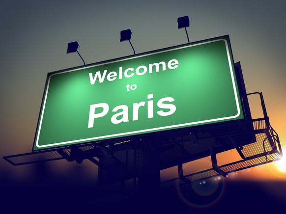 Billboard Welcome to Paris at Sunrise., 31.01.2020 12:20:25, Copyright: xtashatuvangox Panthermedia28015642