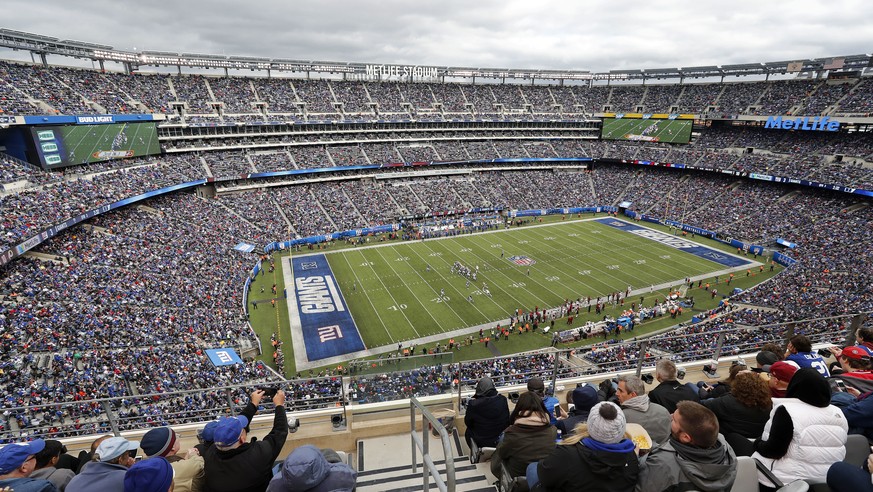 FILE - A general view as the Washington Redskins take on the New York Giants during an NFL football game Sunday, Oct. 28, 2018, at Metlife Stadium in East Rutherford, N.J. MetLife Stadium officials pl ...